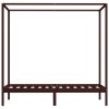 vidaXL Posteľný rám so strieškou tmavohnedý 100x200 cm borovicový masív