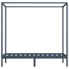 vidaXL Posteľný rám so strieškou sivý 90x200 cm borovicový masív