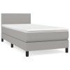 vidaXL Posteľný rám boxsping s matracom bledosivý 80x200 cm látka