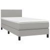 vidaXL Posteľný rám boxsping s matracom bledosivý 80x200 cm látka