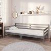 vidaXL Denná posteľ s matracom 90x200 cm, sivá, borovicový masív
