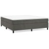 vidaXL Posteľný rám boxspring s matracom tmavosivý 180x200 cm zamat