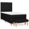 vidaXL Posteľný rám boxspring s matracom čierny 90x190 cm látka
