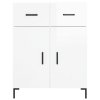 vidaXL Komoda lesklá biela 69,5x34x90 cm spracované drevo