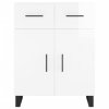 vidaXL Komoda lesklá biela 69,5x34x90 cm spracované drevo