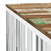 vidaXL Konferenčný stolík strieborný nehrdzavejúca oceľ a recyk. masív