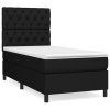 vidaXL Posteľný rám boxspring s matracom čierny 80x200 cm látka