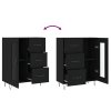 vidaXL Komoda čierna 69,5x34x90 cm kompozitné drevo