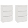 vidaXL Nočné stolíky 2 ks biele 40x29,5x64 cm borovicový masív