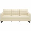 vidaXL 3-miestna pohovka krémová 180 cm umelá koža