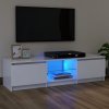 vidaXL TV skrinka s LED svetlami biela 120x30x35,5 cm