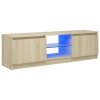 vidaXL TV skrinka s LED svetlami dub sonoma 120x30x35,5 cm