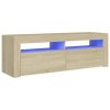 vidaXL TV skrinka s LED svetlami dub sonoma 120x35x40 cm