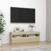 vidaXL TV skrinka s LED svetlami dub sonoma 100x35x40 cm