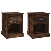 vidaXL Nočné stolíky 2 ks dymový dub 39x39x47,5 cm spracované drevo