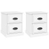 vidaXL Nočné stolíky 2 ks biele 39x39x47,5 cm spracované drevo