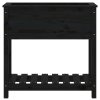 vidaXL Kvetináč s policou čierny 82,5x34,5x81 cm masívna borovica
