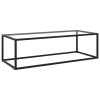 vidaXL Konferenčný stolík, čierny, tvrdené sklo 120x50x35 cm