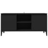 vidaXL TV stolík kovové nohy lesklý čierny 103,5x35x50 cm