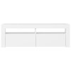 vidaXL TV skrinka s LED svetlami biela 120x35x40 cm