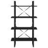 vidaXL 4-poschodová knižnica čierna 80x30x140 cm drevotrieska