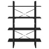 vidaXL 4-poschodová knižnica čierna 100x30x140 cm drevotrieska
