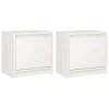 vidaXL Nočné stolíky 2 ks biele 40x30,5x40 cm borovicový masív