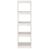 vidaXL Knižnica/deliaca stena biela 40x30x135,5 cm masívna borovica
