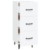 vidaXL Komoda biela 34,5x34x90 cm spracované drevo