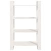 vidaXL Knižnica/deliaca stena biela 80x35x125 cm masívna borovica