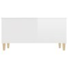 vidaXL Konferenčný stolík lesklý biely 90x44,5x45 cm spracované drevo