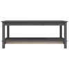 vidaXL Konferenčný stolík sivý 110x55x45 cm borovicový masív