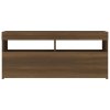 vidaXL TV skrinka s LED svetlami hnedý dub 90x35x40 cm