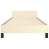 vidaXL Posteľný rám s čelom krémový 90x200 cm umelá koža