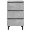 vidaXL Nočný stolík nohy z kovu betónový sivý 40x35x69 cm