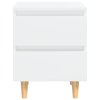 vidaXL Nočné stolíky, nohy z borovice 2 ks, lesklé biele 40x35x50 cm