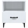 vidaXL Nočné stolíky 2 ks lesklé biele spracované drevo