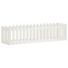 vidaXL Vyvýšený záhon s dizajnom plotu biely 200x50x50 cm borovica
