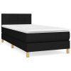 vidaXL Posteľný rám boxspring s matracom čierny 90x190 cm látka