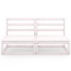 vidaXL Záhradná 2-miestna biela pohovka masívna borovica
