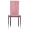 vidaXL Jedálenské stoličky 4 ks ružové zamatové
