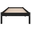 vidaXL Posteľný rám čierny drevený masív 75x190cm 2FT6 malé jednolôžko