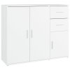 vidaXL Komoda biela 91x29,5x75 cm spracované drevo