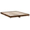 vidaXL Posteľný rám dymový dub 200x200 cm kompozitné drevo