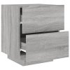vidaXL Nočný stolík s LED svetlami sivý dub sonoma kompozitné drevo