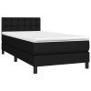 vidaXL Posteľný rám boxspring s matracom čierny 80x200 cm látka