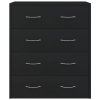 vidaXL Komoda so 4 zásuvkami 60x30,5x71 cm čierna