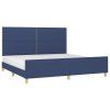 vidaXL Posteľný rám s čelom modrý 200x200 cm látka