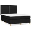 vidaXL Posteľný rám boxspring s matracom čierny 140x200 cm látka
