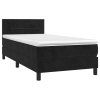 vidaXL Posteľný rám boxspring s matracom čierny 80x200 cm zamat